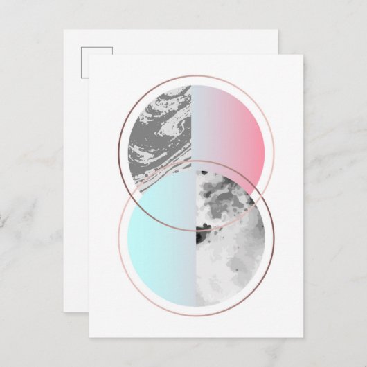 Geometrische marmer Scandi-ontwerp Briefkaart (Voorkant / Achterkant)