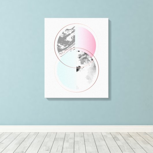 Geometrische marmer Scandi-ontwerp Canvas Afdruk (Insitu (Houten vloer))