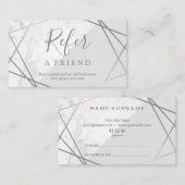 Geometrische marmer Silver Gray Promo Referral Visitekaartje (Voorkant / Achterkant)