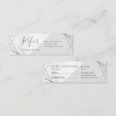 Geometrische marmer Silver Grey Mini Promo Referra Mini Visitekaartje (Voorkant / Achterkant)