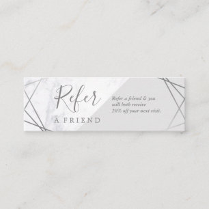 Geometrische marmer Silver Grey Mini Promo Referra Visitekaartje