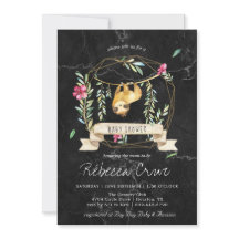 Geometrische Marmer | Tropische Luiaard Babyshower