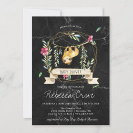 Geometrische Marmer | Tropische Luiaard Babyshower