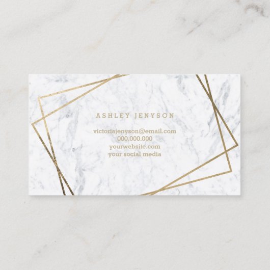 Geometrische marmer van notaris faux goudschrift visitekaartje (Achterkant)