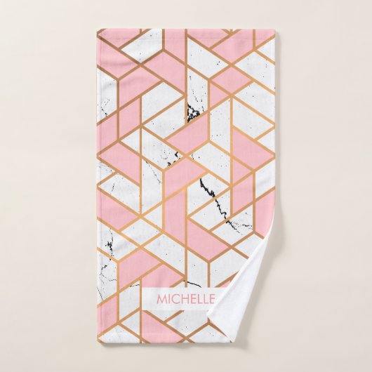 Geometrische marmerpatroon bad handdoek (Handdoek)