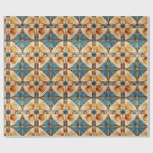 Geometrische Marokkaanse Tegel Patroon # 1 Blauwgr Cadeaupapier (Vlak)