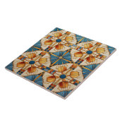 Geometrische Marokkaanse Tegel Patroon # 1 Blauwgr Tegeltje (Zijkant)