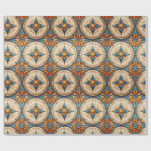 Geometrische Marokkaanse Tegel Patroon # 2 Blauwgr Cadeaupapier (Vlak)