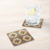 Geometrische Marokkaanse Tegel Patroon # 2 Blauwgr Kartonnen Onderzetters (Insitu)