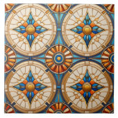 Geometrische Marokkaanse Tegel Patroon # 2 Blauwgr Tegeltje (Voorkant)