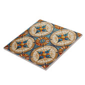 Geometrische Marokkaanse Tegel Patroon # 2 Blauwgr Tegeltje (Zijkant)