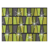 Geometrische MCM Abstract Olijfgroen Tafelkleed (Voorkant (Horizontaal))