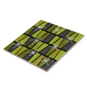 Geometrische MCM Abstract Olijfgroen Tegeltje (Zijkant)