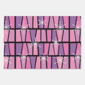 Geometrische MCM Abstract Roze Paarse Inpakpapier Vel (Voorkant 2)