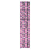 Geometrische MCM Abstract Roze Paarse Korte Tafelloper (Voorkant)