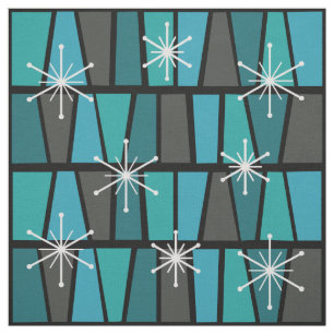 Geometrische MCM Abstracte Turquoise Blauwgroen Stof