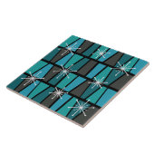 Geometrische MCM Abstracte Turquoise Blauwgroen Tegeltje (Zijkant)