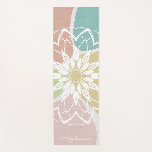 Geometrische Meditatie Abstracte Bloemnaam Mandala Yogamat (Voorkant)