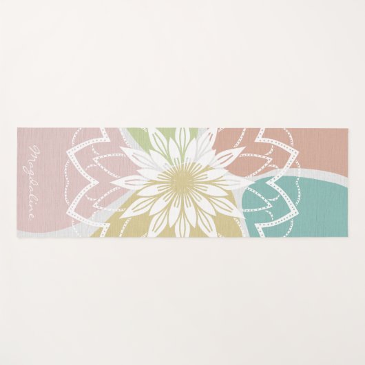 Geometrische Meditatie Abstracte Bloemnaam Mandala Yogamat (Voorkant (horizontaal))