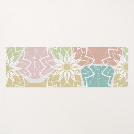 Geometrische Meditatie Bloem Naam Dankbaarheid Man Yogamat (Voorkant (horizontaal))