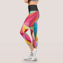 Geometrische meerkleurige Capri-Leggings