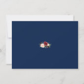 Geometrische Merlot Navy Blue Floral Save the Date (Achterkant)