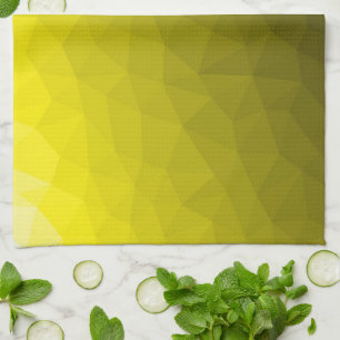 Geometrische meshpatroon met donkere gele ombre-gr theedoek