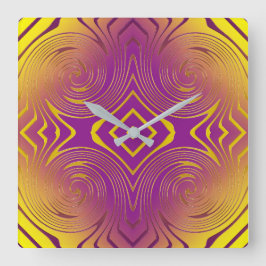 geometrische metalen wervelstructuur vierkante klok