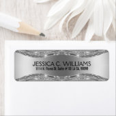 Geometrische metalen zilver, grijs en witte diaman etiket (Insitu)