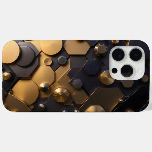Geometrische Metallic Abstracte Wall Art - Goud en Case-Mate iPhone Case (Achterkant (horizontaal))