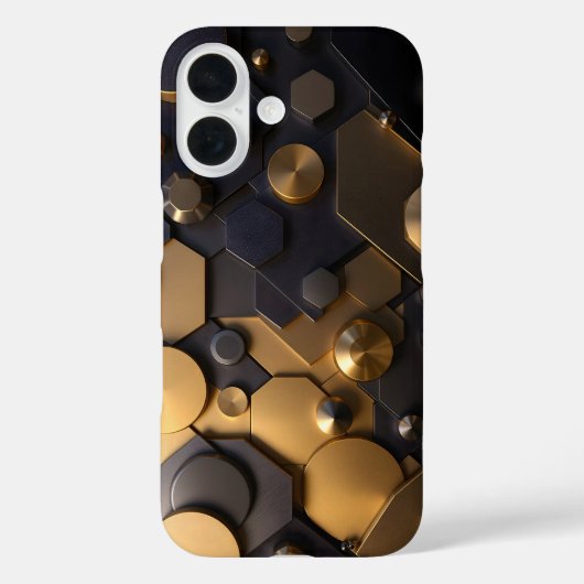 Geometrische Metallic Abstracte Wall Art - Goud en Case-Mate iPhone Case (Achterkant)