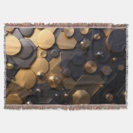 Geometrische Metallic Abstracte Wall Art - Goud en Deken