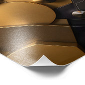 Geometrische Metallic Abstracte Wall Art - Goud en Foto Afdruk (Hoek)