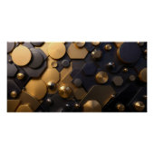 Geometrische Metallic Abstracte Wall Art - Goud en Perfect Poster (Voorkant)