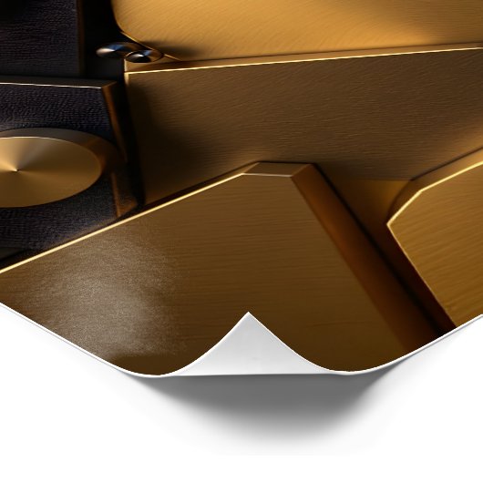 Geometrische Metallic Abstracte Wall Art - Goud en Perfect Poster (Hoek)