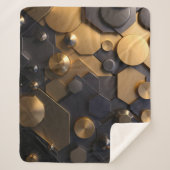 Geometrische Metallic Abstracte Wall Art - Goud en Sherpa Deken (Voorkant)