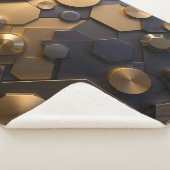 Geometrische Metallic Abstracte Wall Art - Goud en Sherpa Deken (3/4)