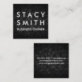 Geometrische metallische achtergrond vierkante visitekaartje (Voorkant / Achterkant)