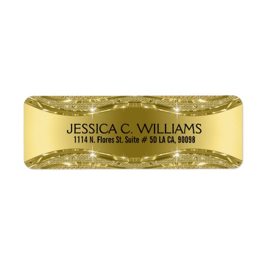 Geometrische metallische glans Goudtextuur Etiket (Voorkant)