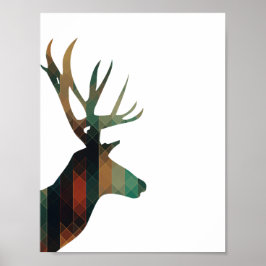 Geometrische meter met Antlers Poster