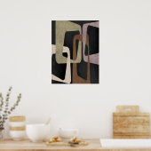 Geometrische middeleeuwse moderne Abstracte zwarte Poster (Keuken)