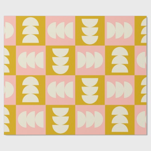 geometrische middeleeuwse moderne en retro - stijl cadeaupapier (Vlak)