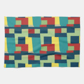 Geometrische middeleeuwse moderne kleurrijke patro theedoek (Horizontaal)