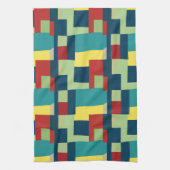 Geometrische middeleeuwse moderne kleurrijke patro theedoek (Verticaal)