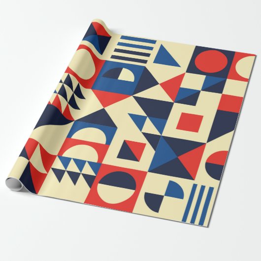 Geometrische middeleeuwse moderne naadloze patrone cadeaupapier (Uitgerold)