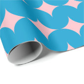 Geometrische middeleeuwse patronen in blauw en roz cadeaupapier (Rol Hoek)