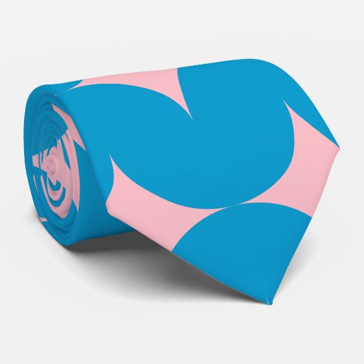 Geometrische middeleeuwse patronen in blauw en roz stropdas (Opgerold)