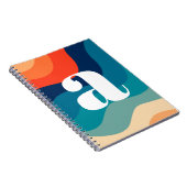 Geometrische middeleeuwse retro Waves regenboogren Notitieboek (Rechterzijde)