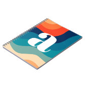 Geometrische middeleeuwse retro Waves regenboogren Notitieboek (Linkerzijde)