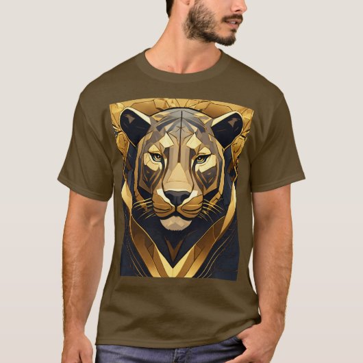 Geometrische Midnight Panther T-shirt (Voorkant)